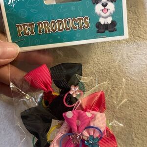 Pink and Black Small Pet Hair Bows